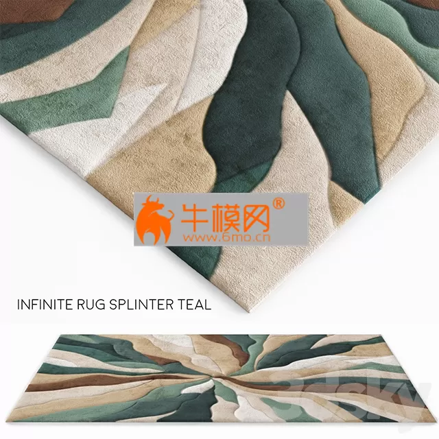 Infinite Splinter Teal Rug – 2034