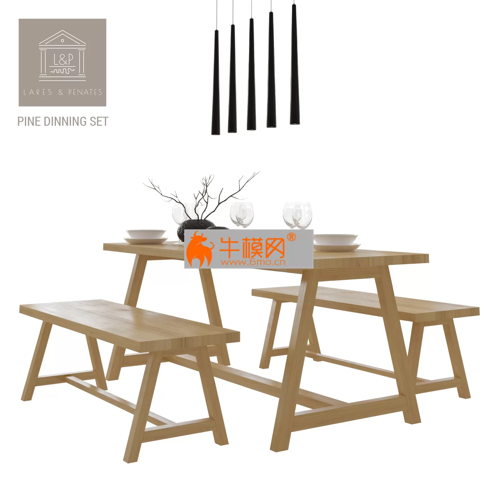 Lares and Penates Pine Dinning Set – 2124 Lares and Penates Pine Dinning Set – 2124
