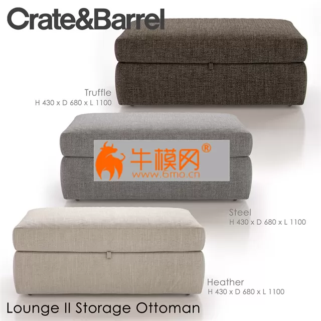 LOUNGE II Storage Ottoman – 2187 LOUNGE II Storage Ottoman – 2187