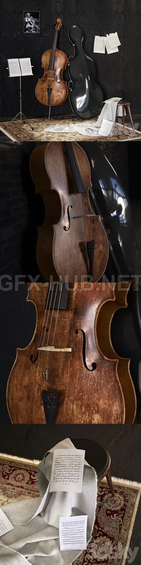 Music Set With Cello – 2373