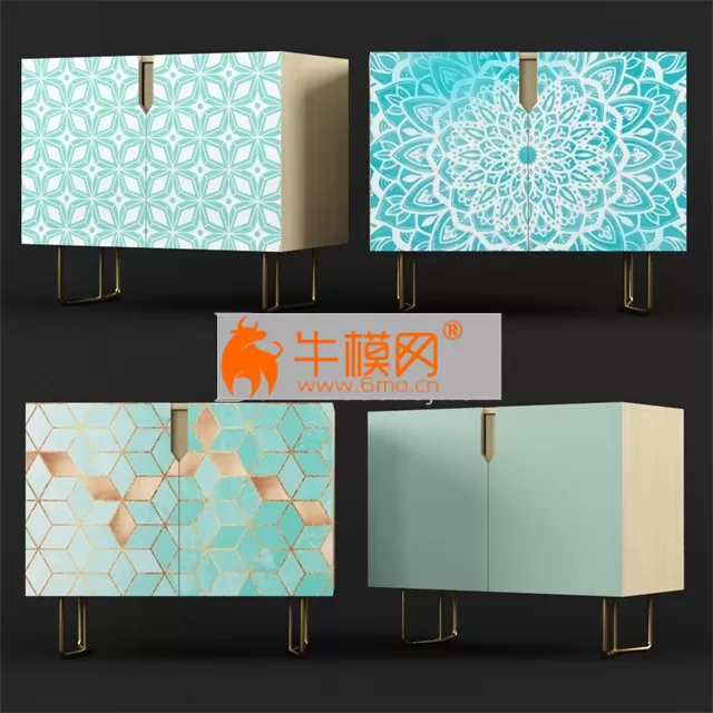 Nightstand set 02 Blue art – 2398