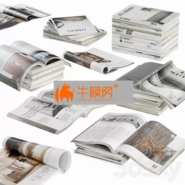 Opened magazines stack set – 2429