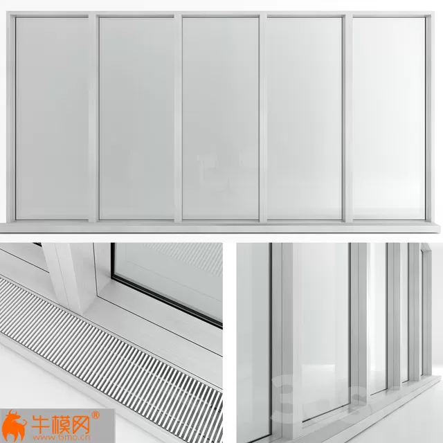 Panoramic window in the floor with radiator – 2452