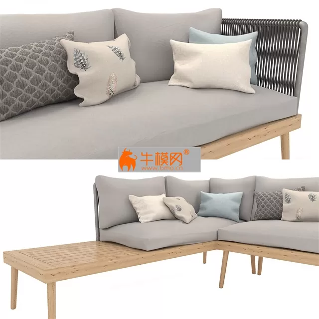 Ramdom couch in natural eucalyptus – 2616
