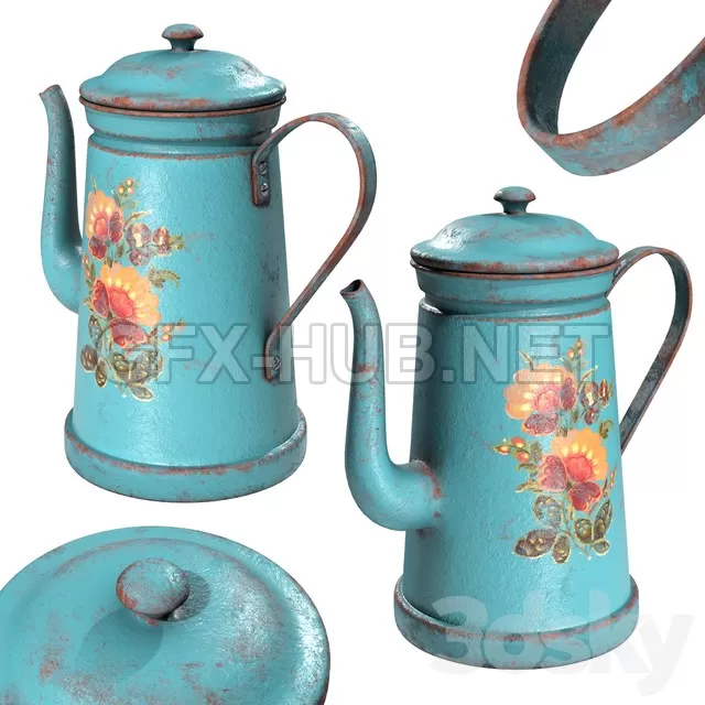 Retro coffee pot with grunge texture – 2648