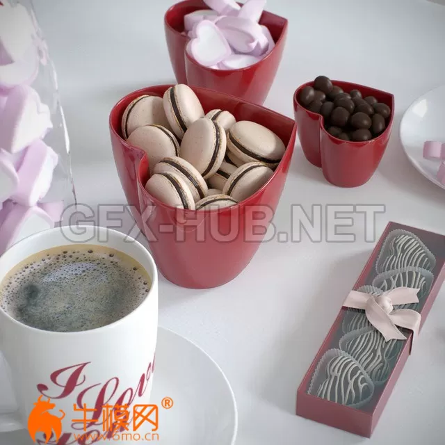 Romantic breakfast set (max, fbx, obj) – 2691
