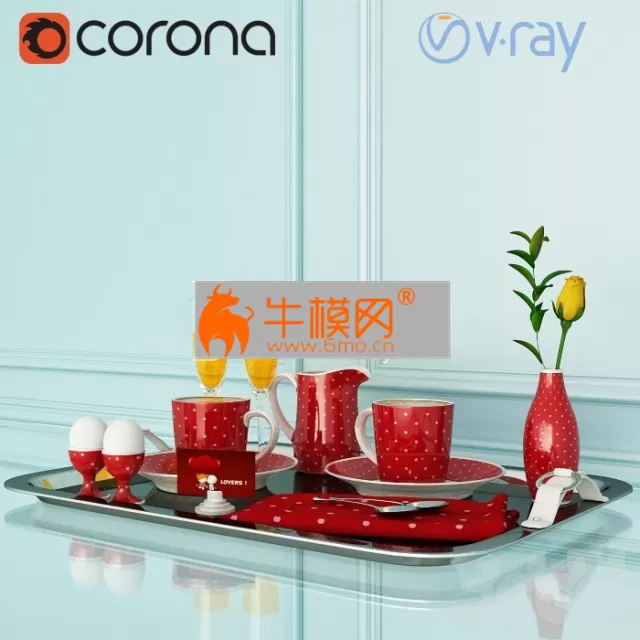 Romantic breakfast tray – 2692