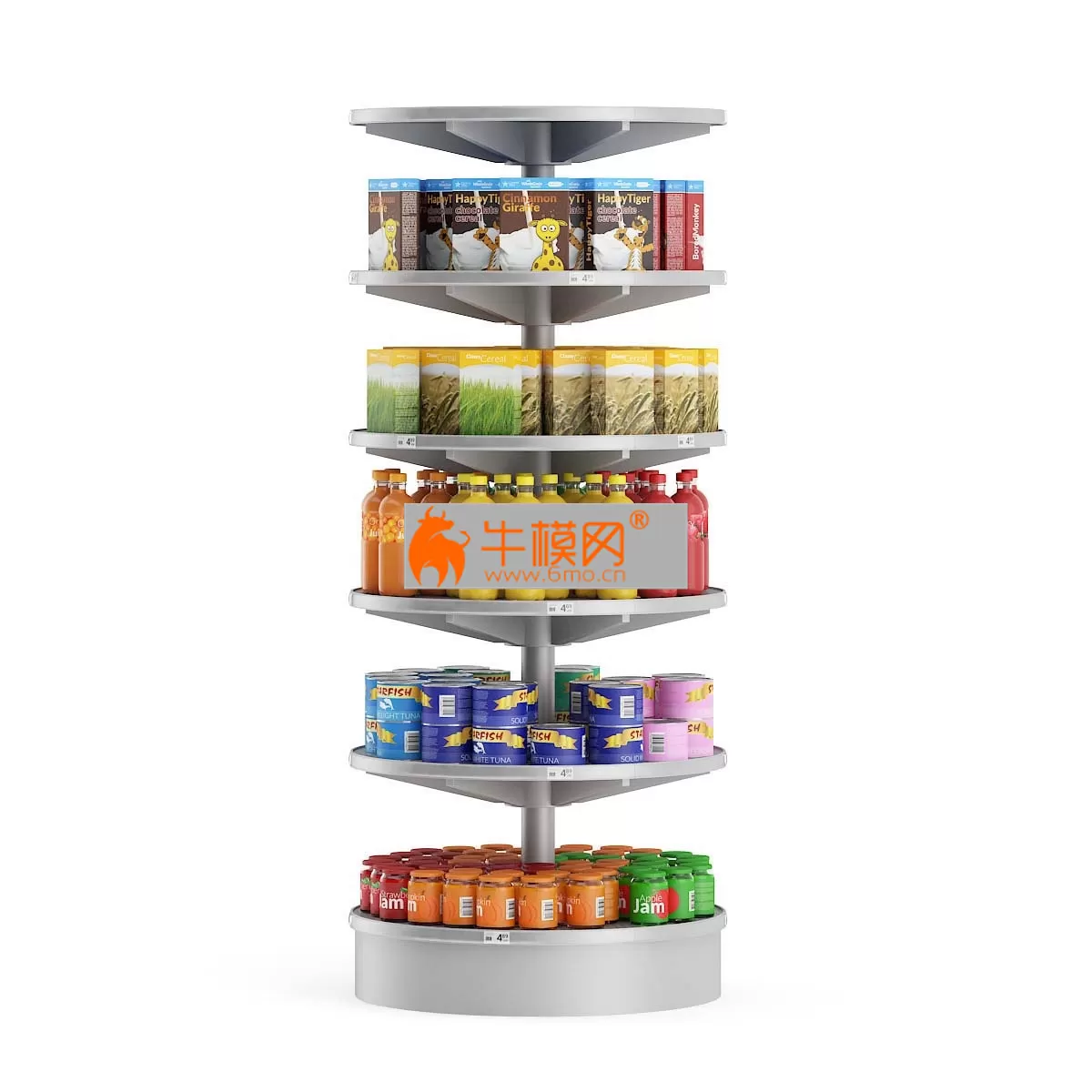Round Market Shelf 3d Model – 2702