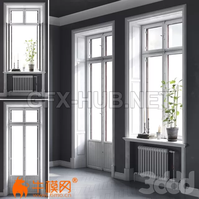 Scandinavian windows (max 2011 Vray, Corona) – 2724