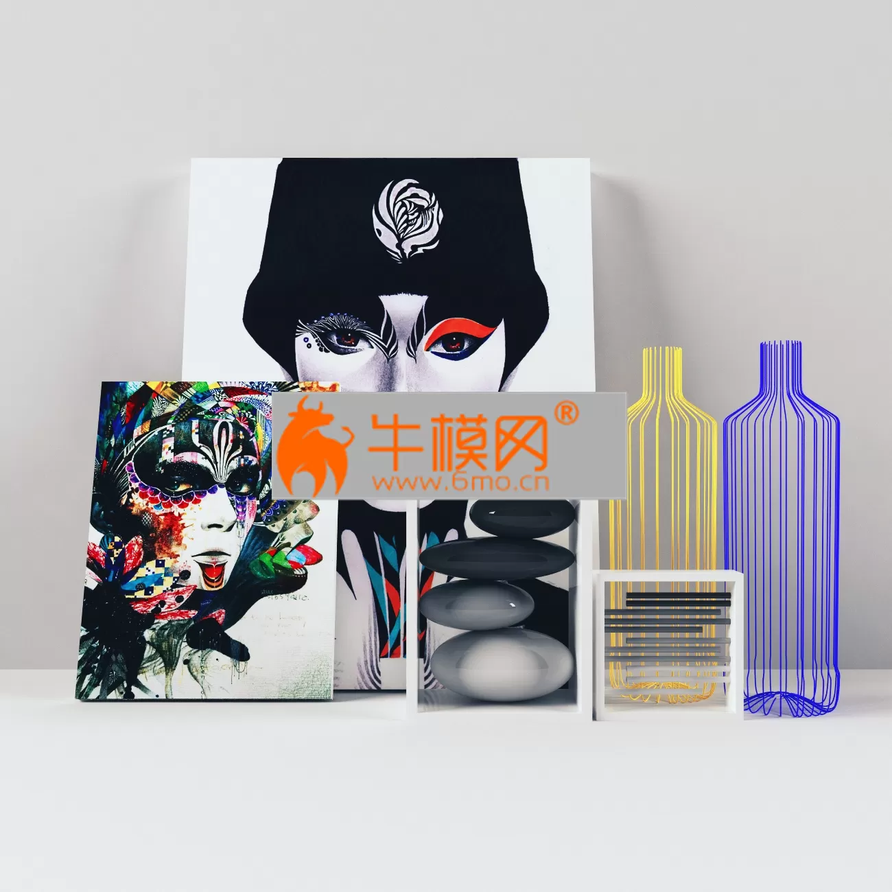 Set with paintings by Minjae Lee – 2812 Set with paintings by Minjae Lee – 2812