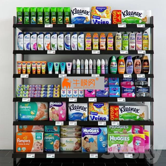 Shelving with hygiene products – 2840 Shelving with hygiene products – 2840