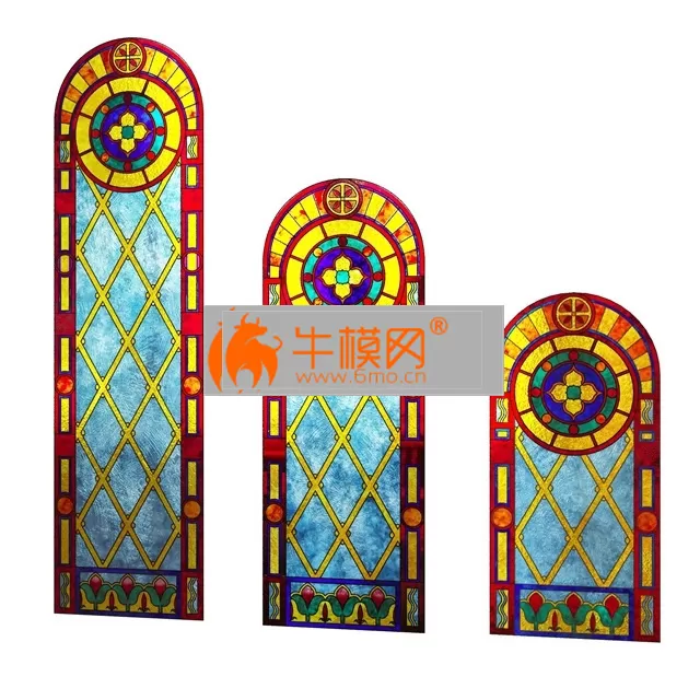 Stained-glass window in three sizes – 2917 Stained-glass window in three sizes – 2917