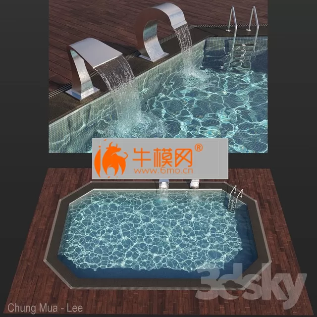 Swimming pool waterfall – 2965