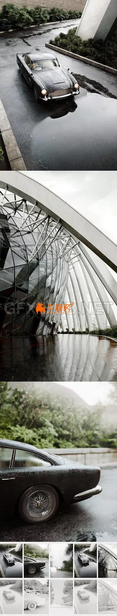 Wet Asphalt with Puddles 3d Scene – 3159 Wet Asphalt with Puddles 3d Scene – 3159