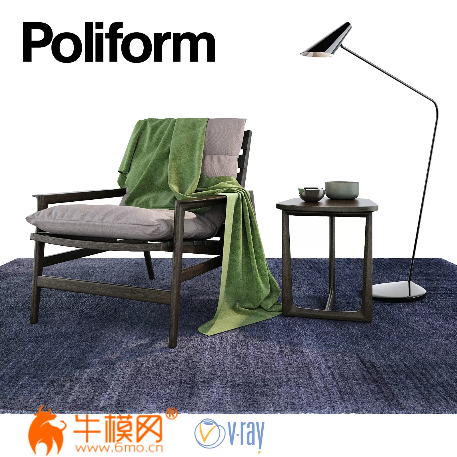Armchair POLIFORM IPANEMA (max 2014, fbx) – 3285