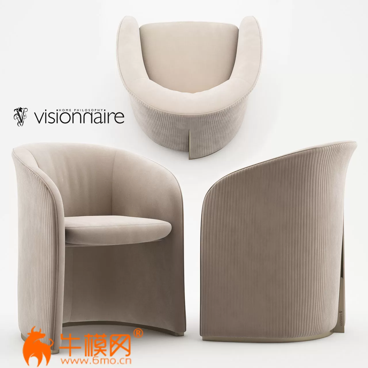 Carmen armchair – Visionnaire Home Philosophy (max, obj) – 3336