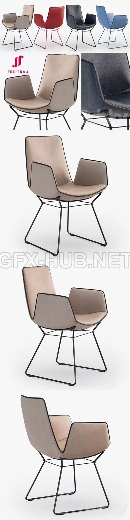 Freifrau Amelie armchair basic wire frame – 3365