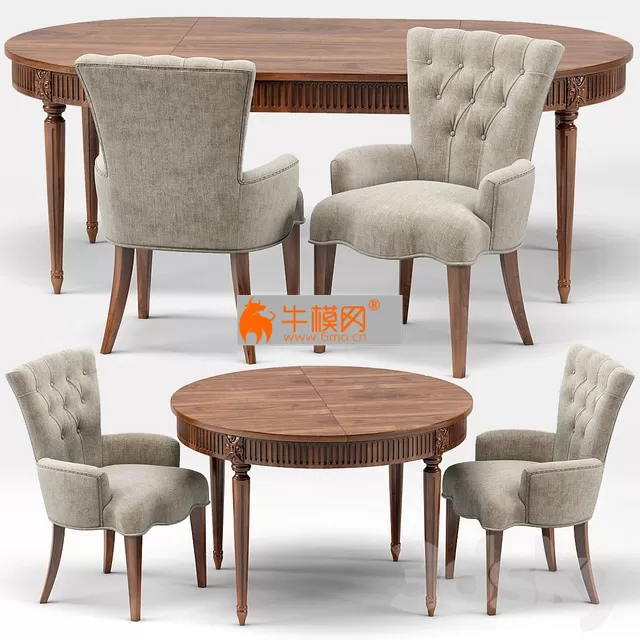 Gustavian Extension Table and Toulouse French Armchair – 3370