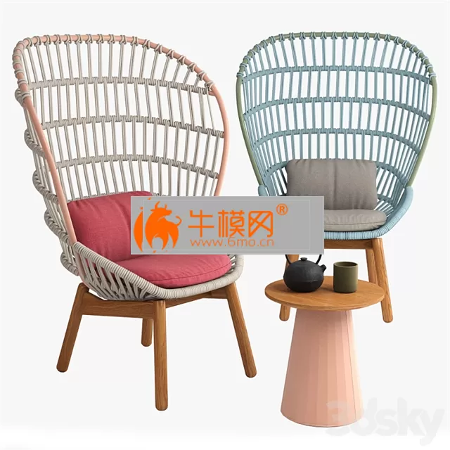 Kettal cala armchair wood feet – 3379