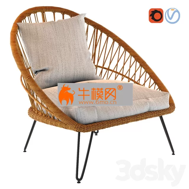 PINEAPPLE Resin Wicker Garden Armchair – 3422