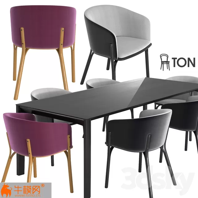 Ton armchair split table trapez – 3450