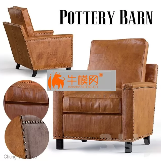 Tyler Leather Armchair Pottery Barn – 3453