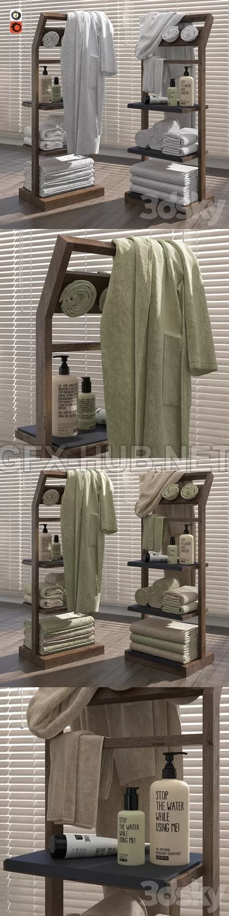 Shelves for bathroom Gunter wooden v2 – 3593