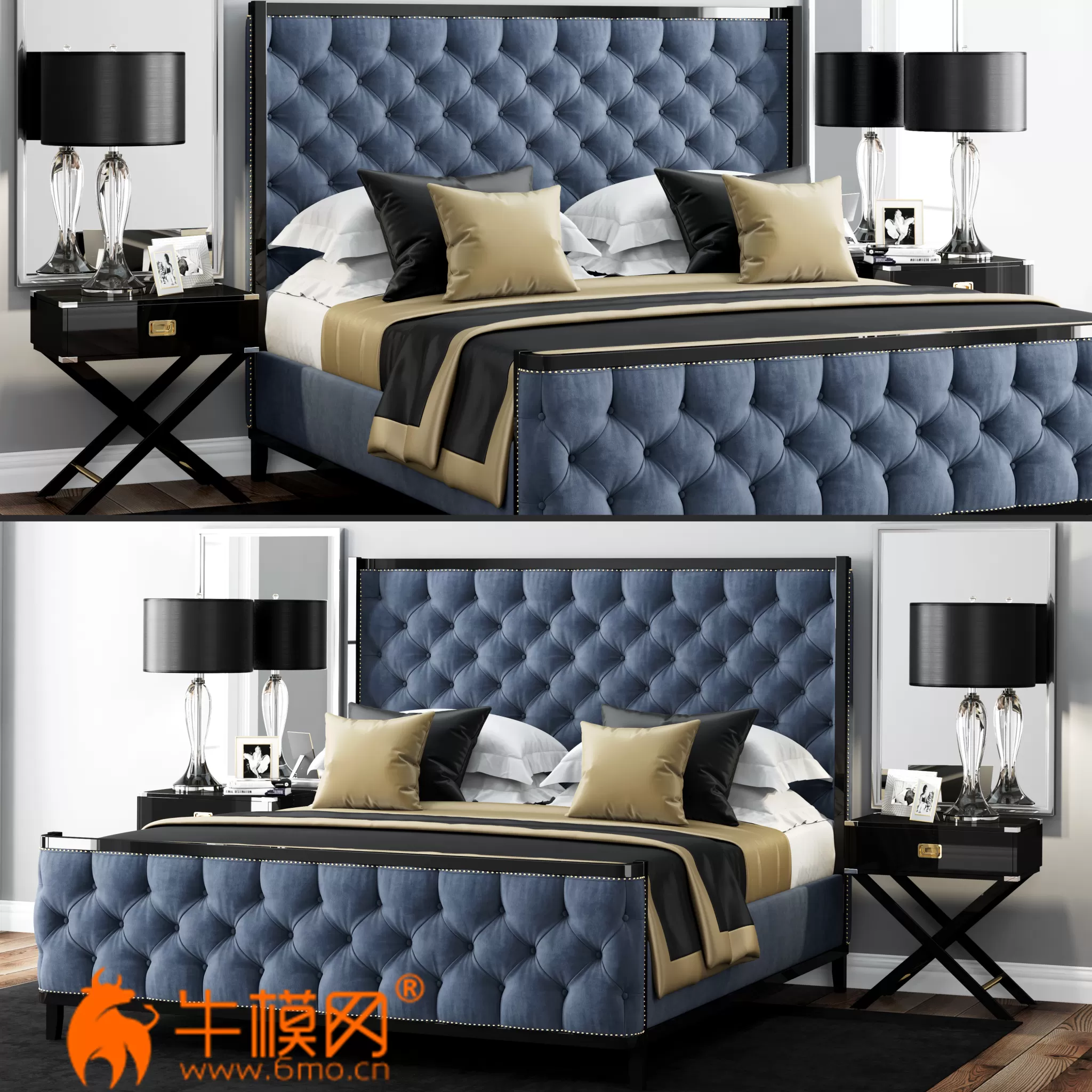 Bed LuXeo USA Kensington Queen Tufted – 3645