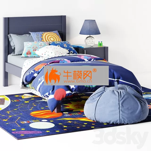 Bed Uptown Navy Blue Bed from Crate & Barrel curbstone Kids Uptown Navy Blue Nightstand – 3670