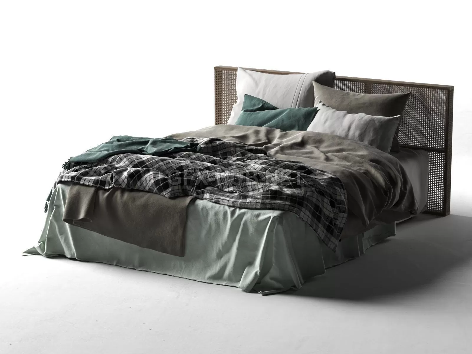 Queen Bed 2 (max, fbx, obj) – 3799