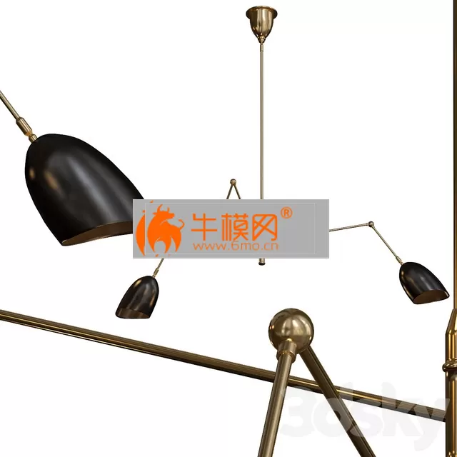 Sommerard Medium Triple-Arm Chandelier Hand-Rubbed Antique Brass – 3823