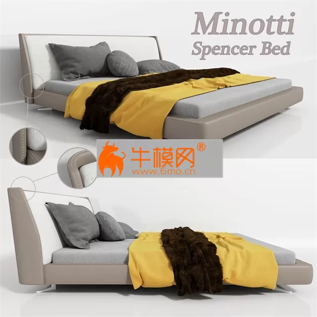 Spencer bed by Minotti (1500X1500) – 3826