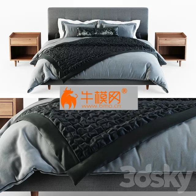 Tate King Upholstered Bed 45 With Nightstands – 3829