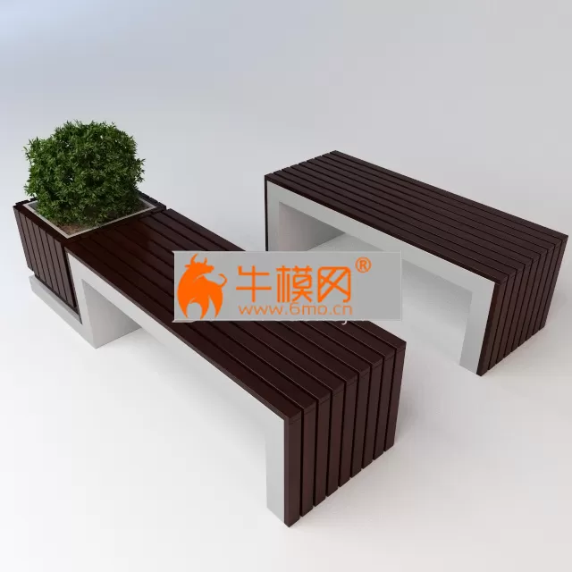 Bench with bush – 3855 Bench with bush – 3855