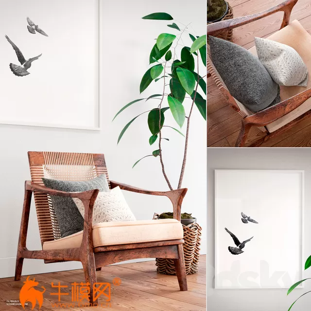 Canoe Lounge Chair. Scandinavian set (max) – 3966