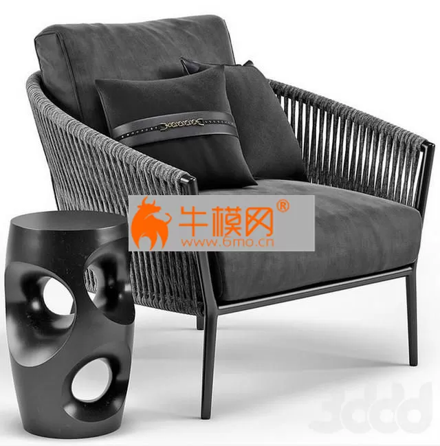 Catalina Outdoor Lounge Chair, Oly Studio Cosmo Side End Table – 3972