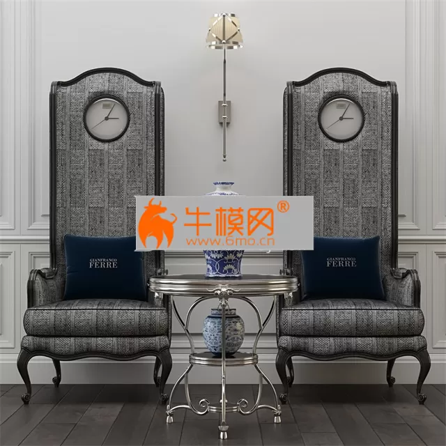 Gianfranco Ferre Home, Big ben chair and Covent table – 4086 Gianfranco Ferre Home, Big ben chair and Covent table – 4086