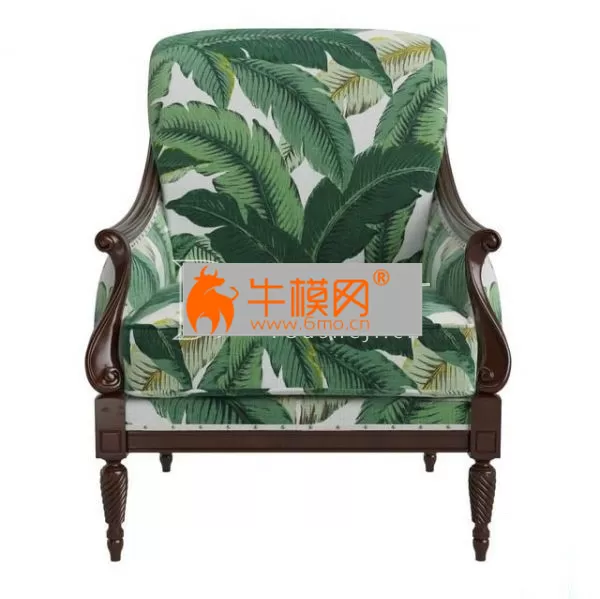 Harwood Accent Chair, Palm Leaf – 4098 Harwood Accent Chair, Palm Leaf – 4098