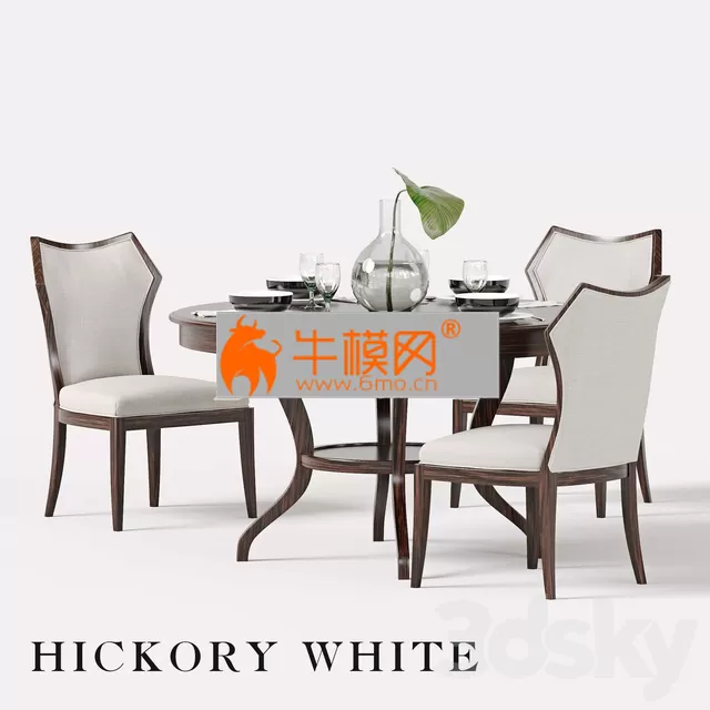 Hickory White Halsey Side Chair and Round Dining Table – 4103 Hickory White Halsey Side Chair and Round Dining Table – 4103