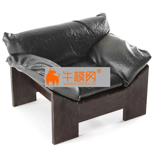 Leolux Dutch Oak Leather Chair 1970s – 4128 Leolux Dutch Oak Leather Chair 1970s – 4128