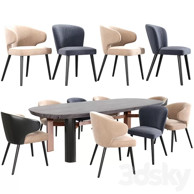 Minotti Aston Dining Chair Set – 4149 Minotti Aston Dining Chair Set – 4149