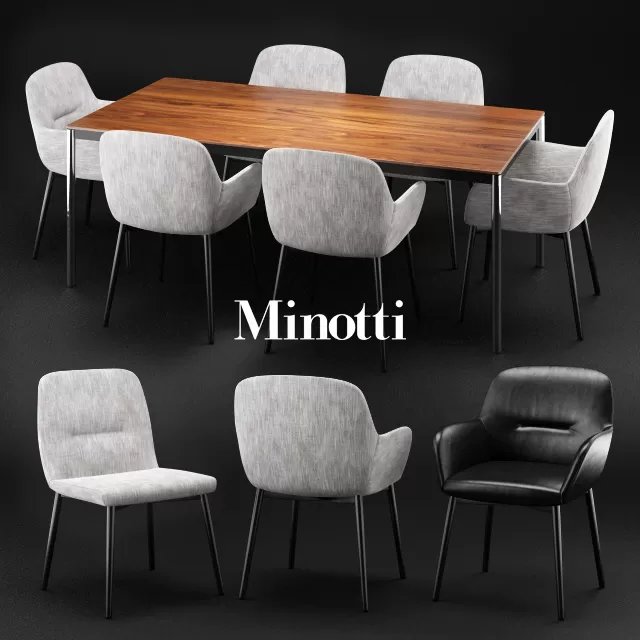 Minotti Flavin chair and Jorn table – 4153 Minotti Flavin chair and Jorn table – 4153