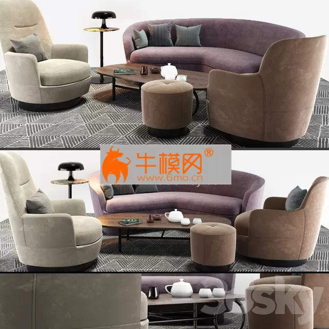 Minotti Sofa And Arm Chair Set – 4154 Minotti Sofa And Arm Chair Set – 4154
