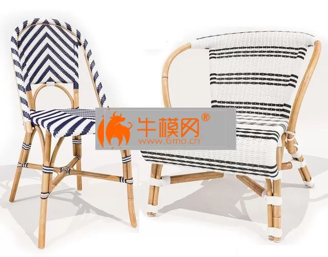 Monaco and Chevron Riviera chairs Serena and Lily – 4160 Monaco and Chevron Riviera chairs Serena and Lily – 4160