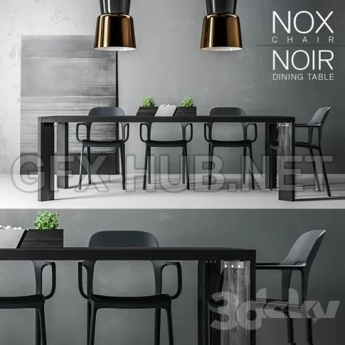 NOX and NOIR tables and chairs (max 2013, fbx) – 4170 NOX and NOIR tables and chairs (max 2013, fbx) – 4170