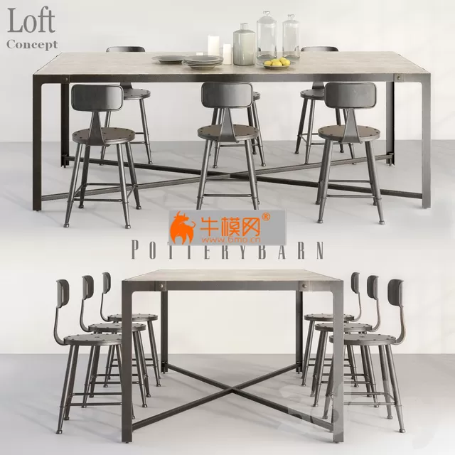 POTTERYBARN DINING TABLE AND LOFT MINI CHAIR – 4187 POTTERYBARN DINING TABLE AND LOFT MINI CHAIR – 4187