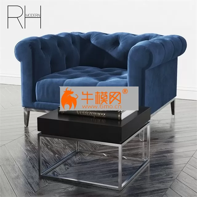 RH ITALIA CHESTERFIELD FABRIC CHAIR – 4194 RH ITALIA CHESTERFIELD FABRIC CHAIR – 4194