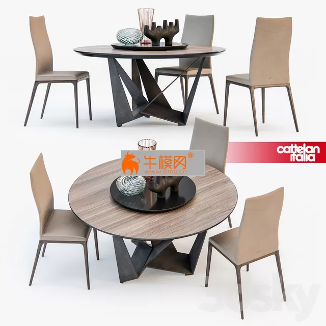 Sattelan Italia SKORPIO round table ARCADIA chair – 4208 Sattelan Italia SKORPIO round table ARCADIA chair – 4208