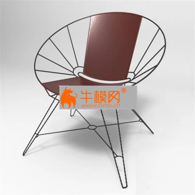 Sculpted Metal + Leather Bowl Chair – 4211 Sculpted Metal + Leather Bowl Chair – 4211