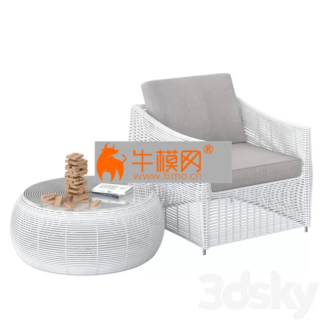 Table and rattan chair – 4236 Table and rattan chair – 4236